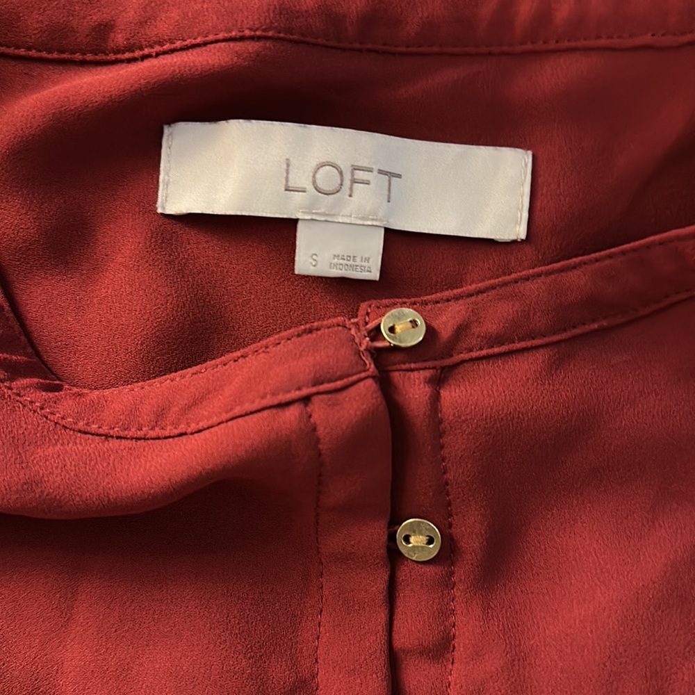 LOFT RUFFLE SLEEVE BLOUSE SIZE S - Picture 3 of 9
